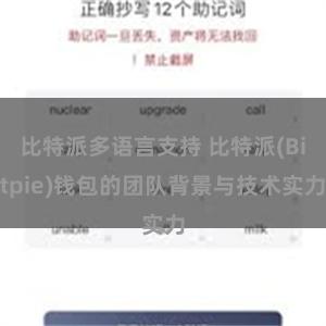 比特派多语言支持 比特派(Bitpie)钱包的团队背景与技术实力