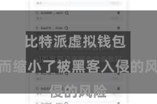 比特派虚拟钱包  从而缩小了被黑客入侵的风险